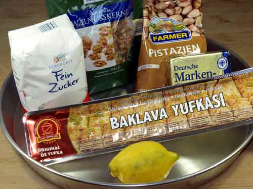 Baklava Zutaten