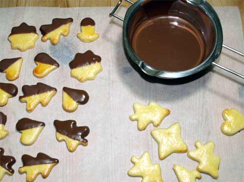 Butterplätzchen Schokolatieren