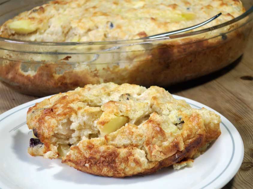 Gebackener Milchreisauflauf mit Äpfel