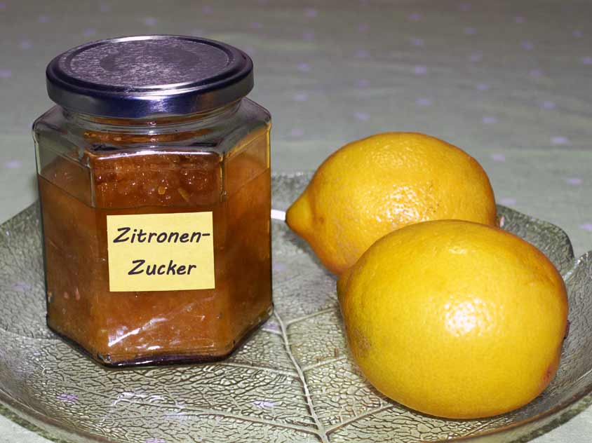 Rezept Zitronenzucker selber machen auf Vorrat konservieren